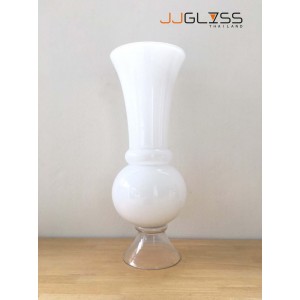 WHITE-H0810-70TC - WHITE Handmade Colour Vase